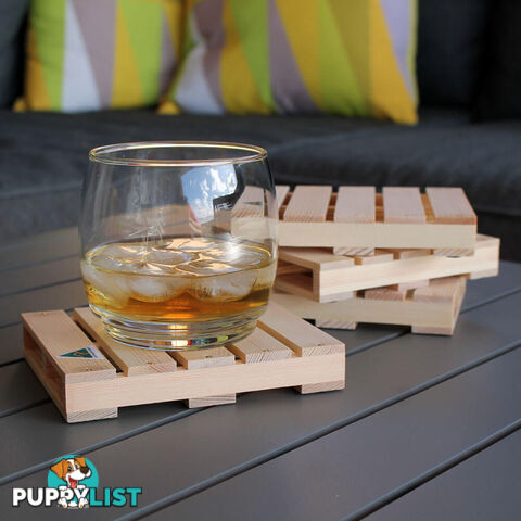 Mini Wooden Pallet Coasters 4 Pack - MWPCPO401 - 0735850088457