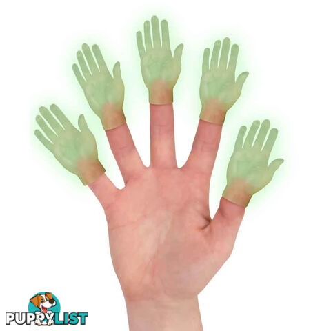 Glow in the Dark Finger Hands Finger Puppets 5 Pack - GITDFHFP5P01