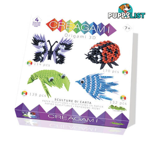 4 Sculpture Pack Creagami 3D Origami Kit - 4SCUPC3DOK - 8032591788311