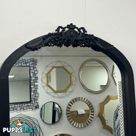 Primrose Arch Mirror 182cm x 60cm Black Wood