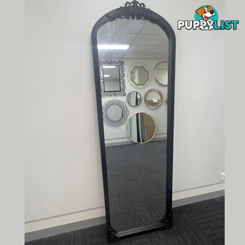 Primrose Arch Mirror 182cm x 60cm Black Wood