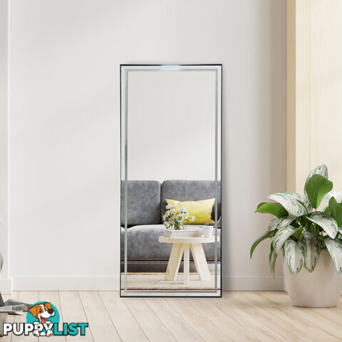 Rectangular LED Mirror 180cm x 80cm Black Framed 3 Colour Dimmable