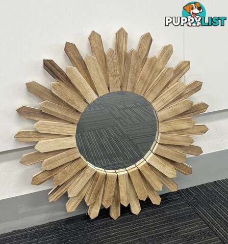 Paulownia Round Spike Mirror 46cm Self Paint