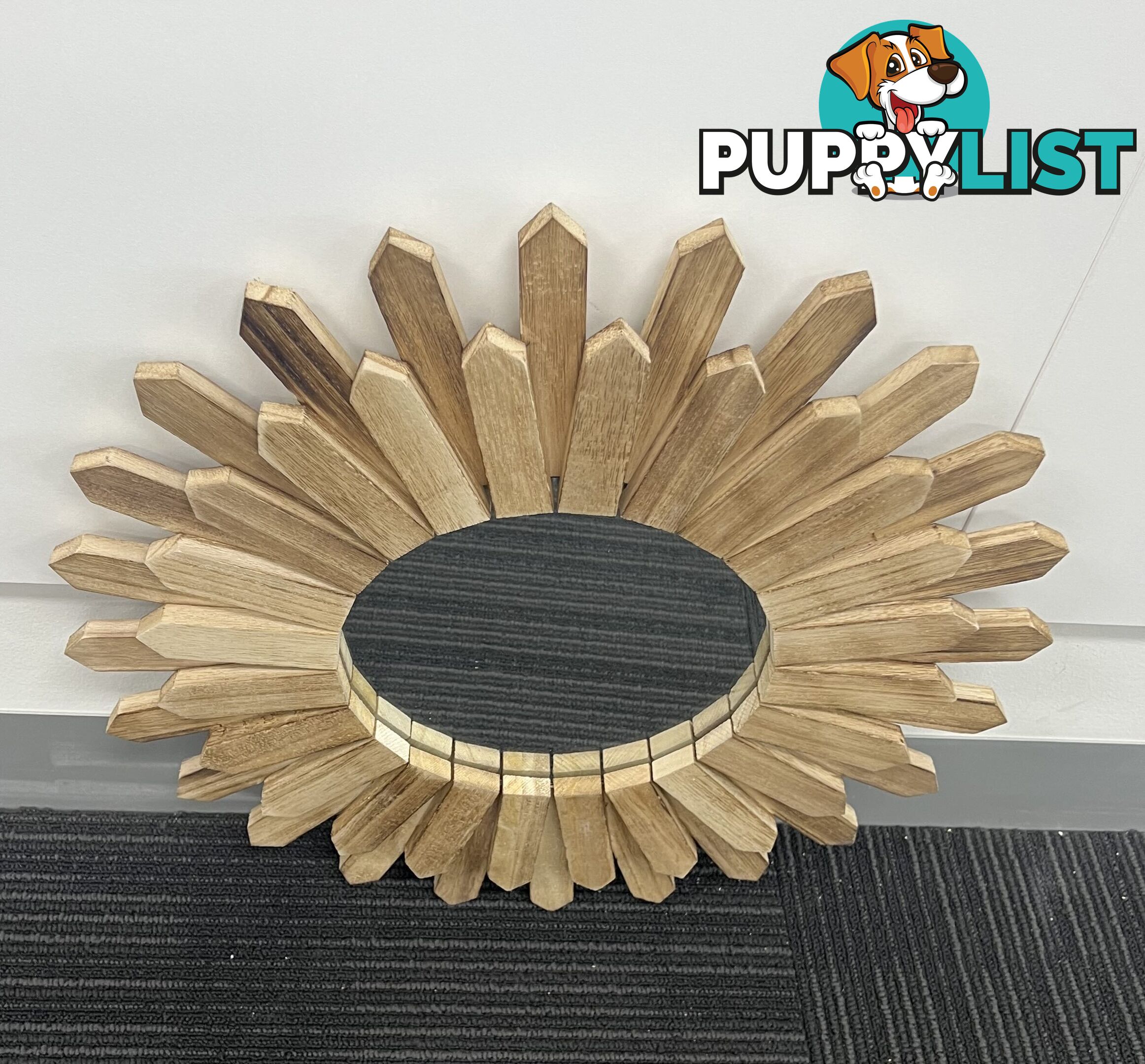 Paulownia Round Spike Mirror 46cm Self Paint