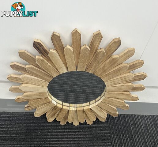 Paulownia Round Spike Mirror 46cm Self Paint