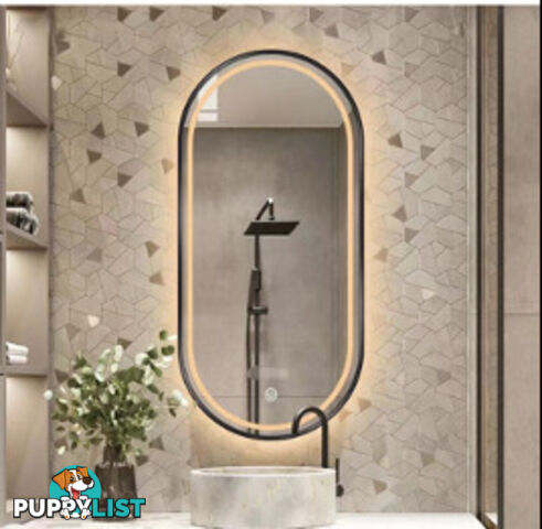 Star Oval LED Mirror 90cm x 50cm Framed Backlit Dimmable