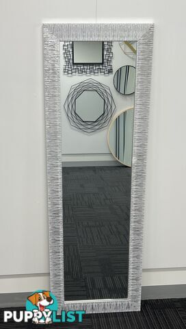 Star Modern Rectangular Mirror 152cm x 52cm Silver