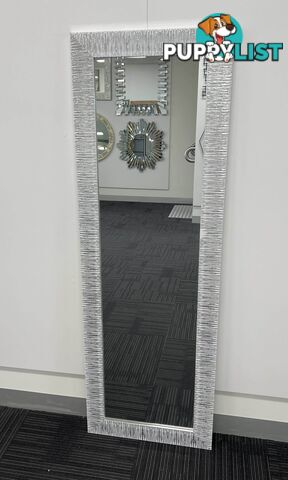 Star Modern Rectangular Mirror 152cm x 52cm Silver