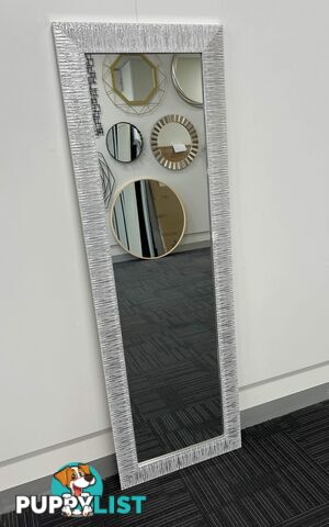 Star Modern Rectangular Mirror 152cm x 52cm Silver