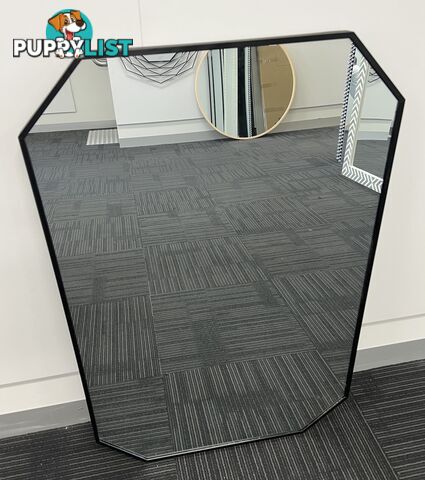 Star Octagon Rectangle Mirror 90cm x 60cm Black