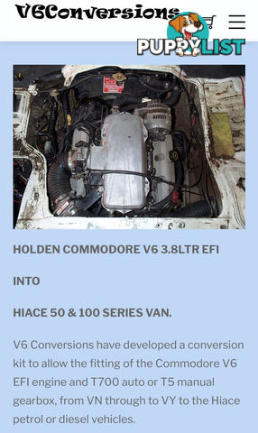 Toyota Hiace V6 conversion kit