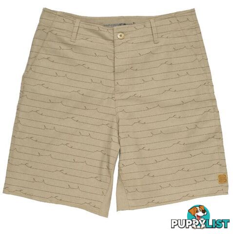 Stretch Clipperton - Khaki Heather Stripe Short - 32 - CLIPPERTON32-KHAKI