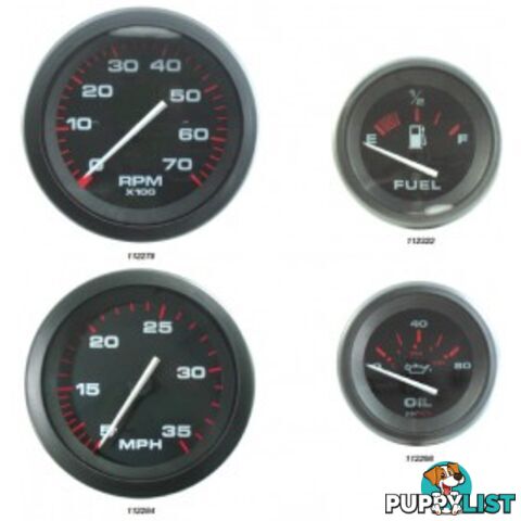 Veethree Instruments Black Amega Domed Gauges - 112300 - Oil Pressure Gauge 0-100psi - 112300