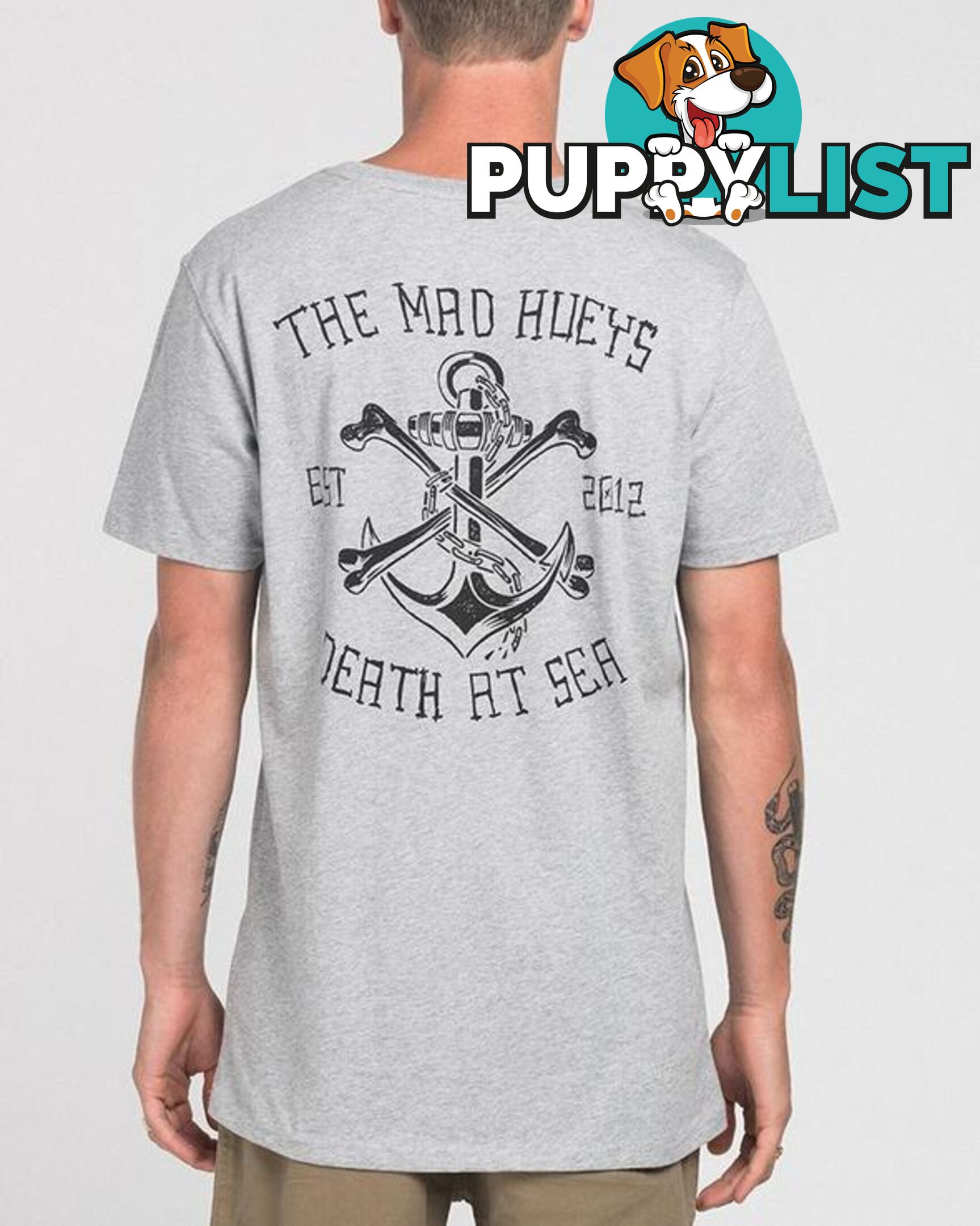 DEATH AT SEA TEE - GREY MARLE - Large - H218M01003-L