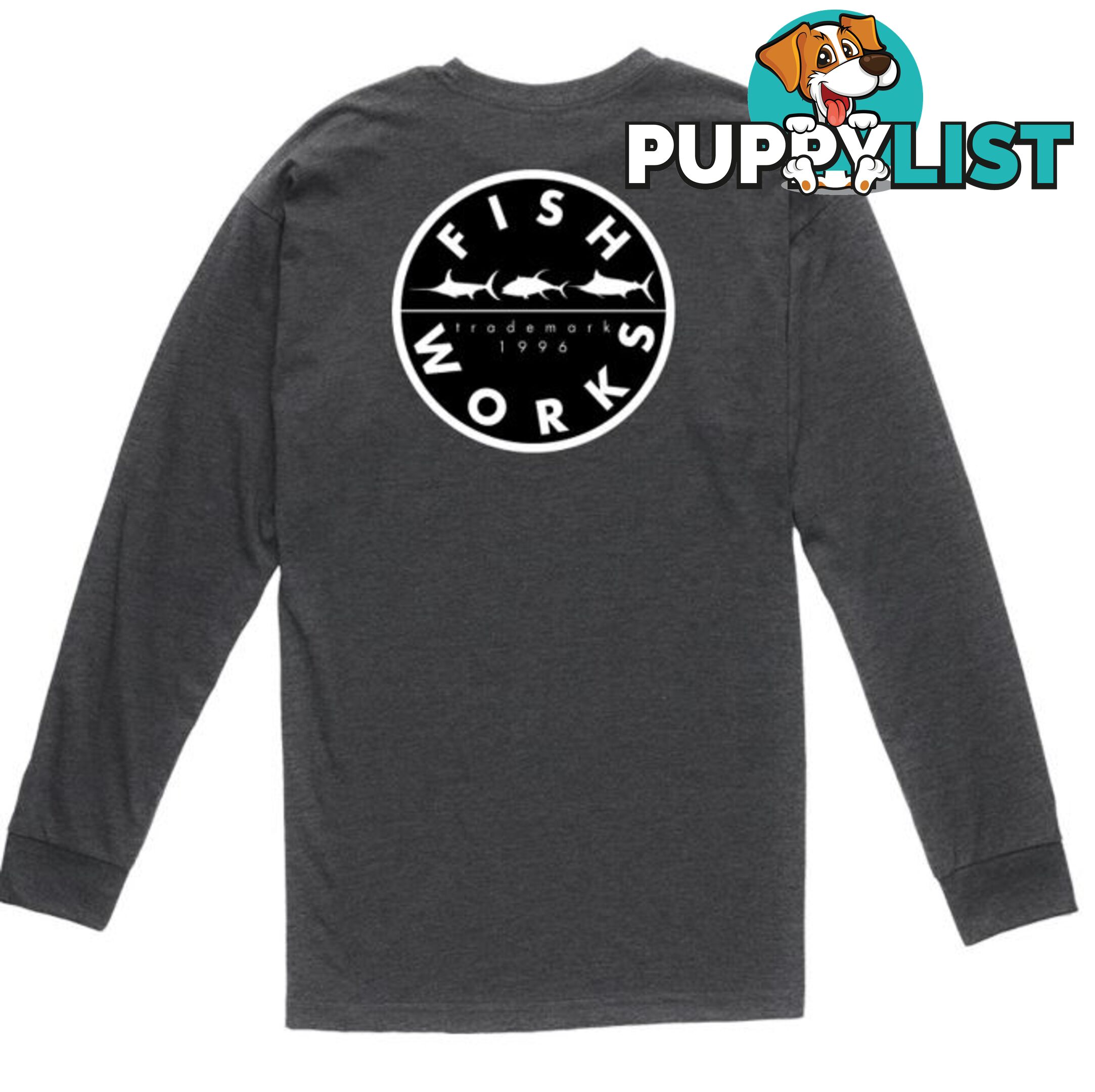 New Original Long Sleeve - Charcoal - Fishworx LSFXTEE-CHARCOAL