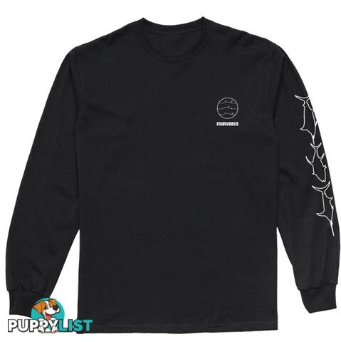 Fine Lines Long Sleeve - Black - Fishworx LSFXTEE-BLACK