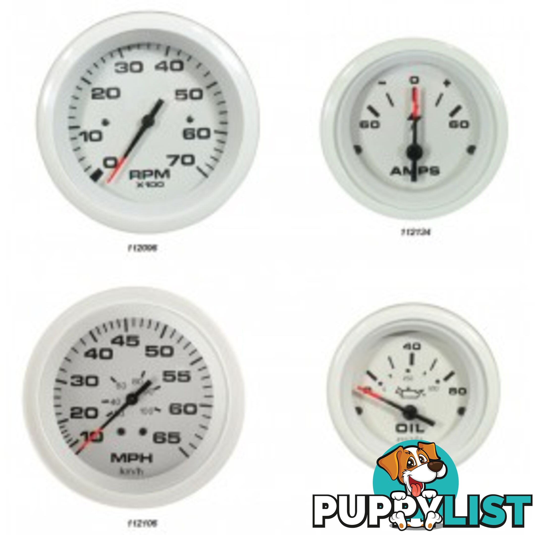 Veethree Instruments Arctic White Gauges - 112138 - Fuel Gauge - 112138