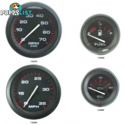 Veethree Instruments Black Amega Domed Gauges - 112286 - Speedo Kit 50mph - 112286