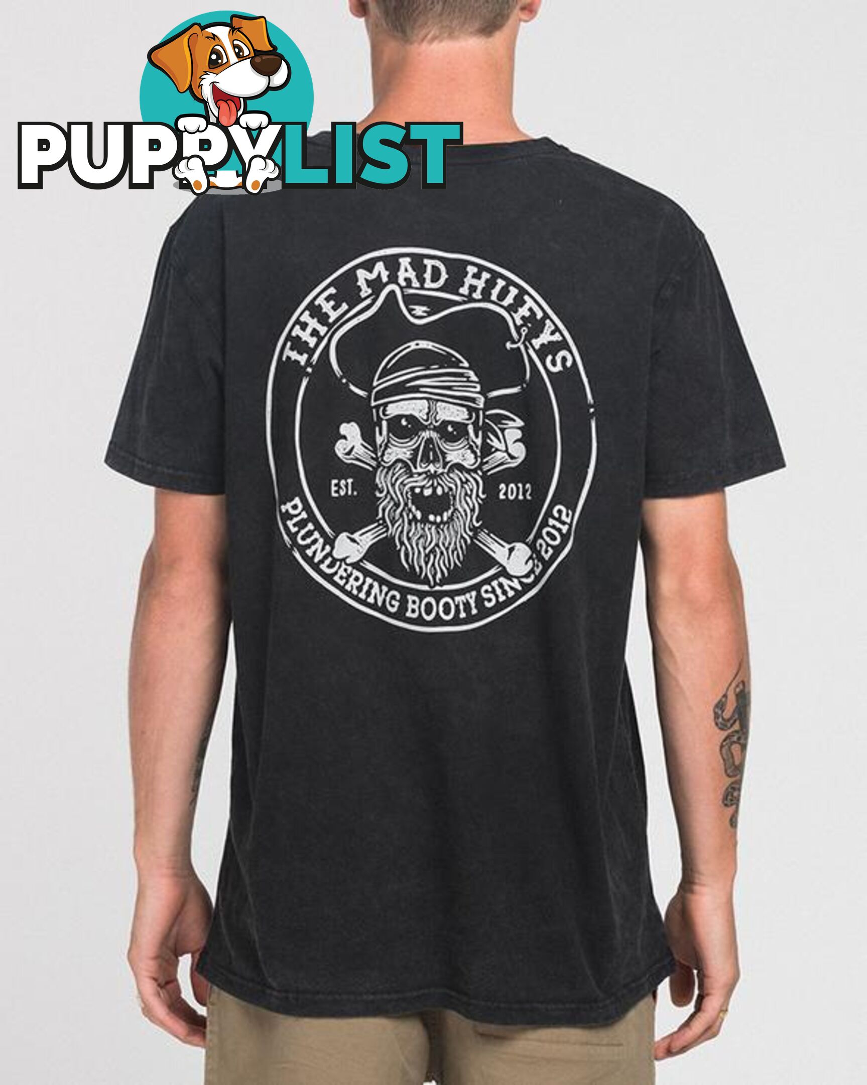 PLUNDERING SS TEE - ACID BLACK - The Mad Hueys H418M01001