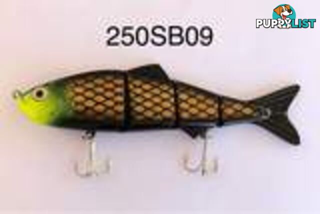 King Hit Swimbait Lure 250mm 140g - Black/Gold - 250SB09