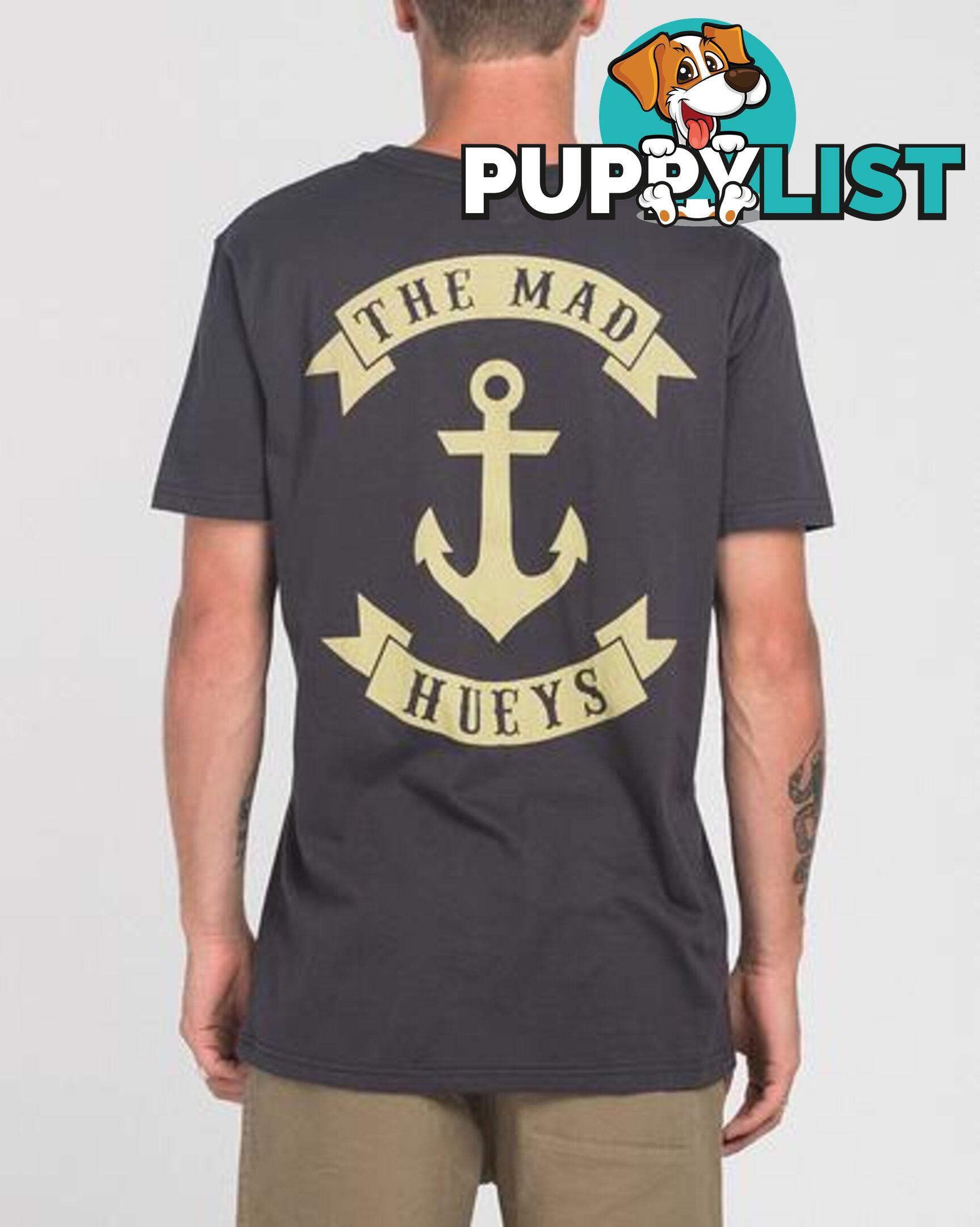 ANCHOR CASTAWAY SS TEE - ALMOST BLACK - XX-Large - H418M01006-XXL