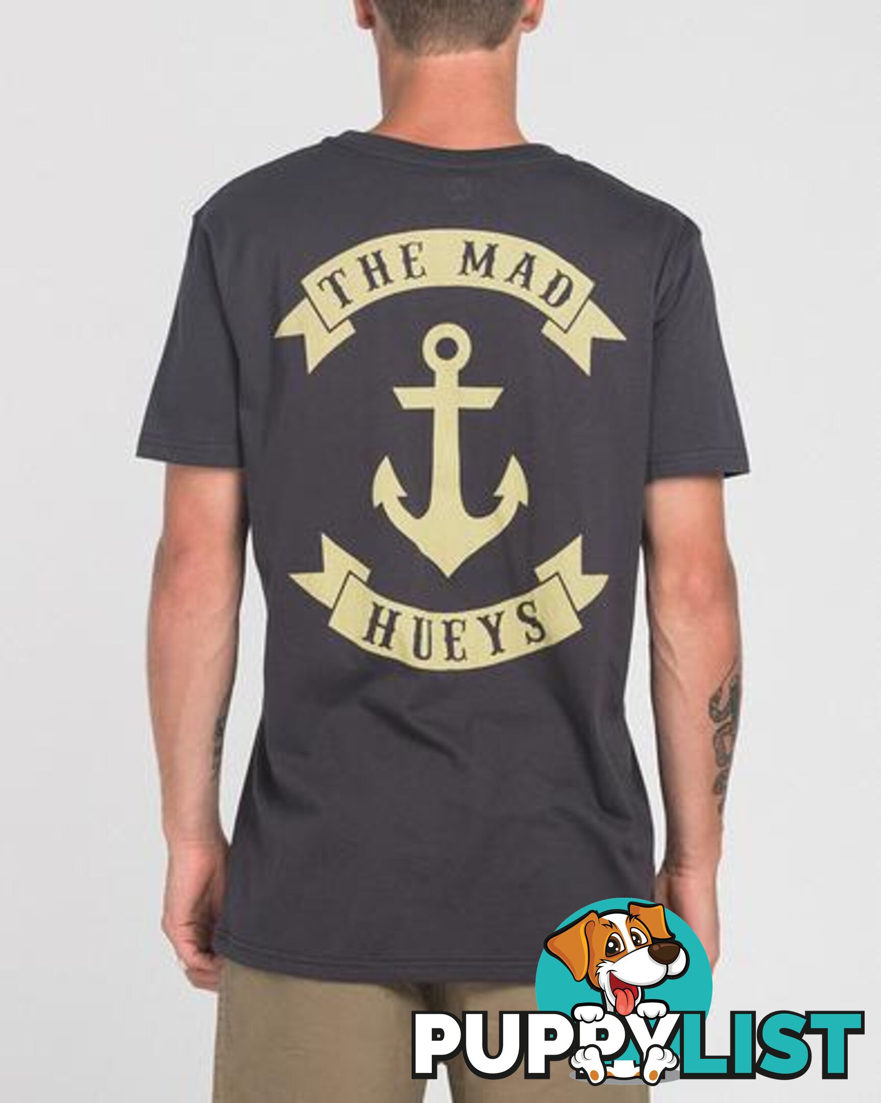 ANCHOR CASTAWAY SS TEE - ALMOST BLACK - Medium - H418M01006-M