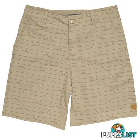 Stretch Clipperton - Khaki Heather Stripe Short - Fishworx CLIPPERTON