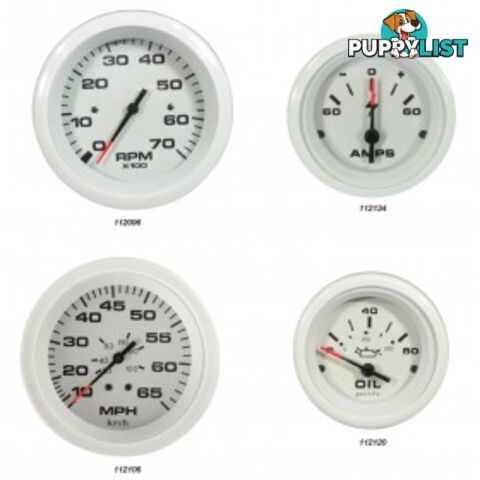 Veethree Instruments Arctic White Gauges - 112108 - Speedo Kit 80mph - 112108