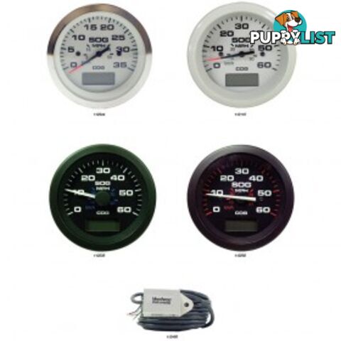 Veethree Instruments GPS Speedometer - 112344 - Lido Pro White 0-35mph - 112344