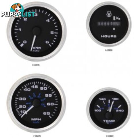 Veethree Instruments Premier Pro Domed Staineless Steel Gauges - 112386 - Fuel Gauge - 112386