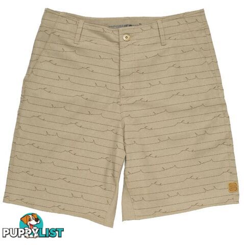 Stretch Clipperton - Khaki Heather Stripe Short - 34 - CLIPPERTON34-KHAKI