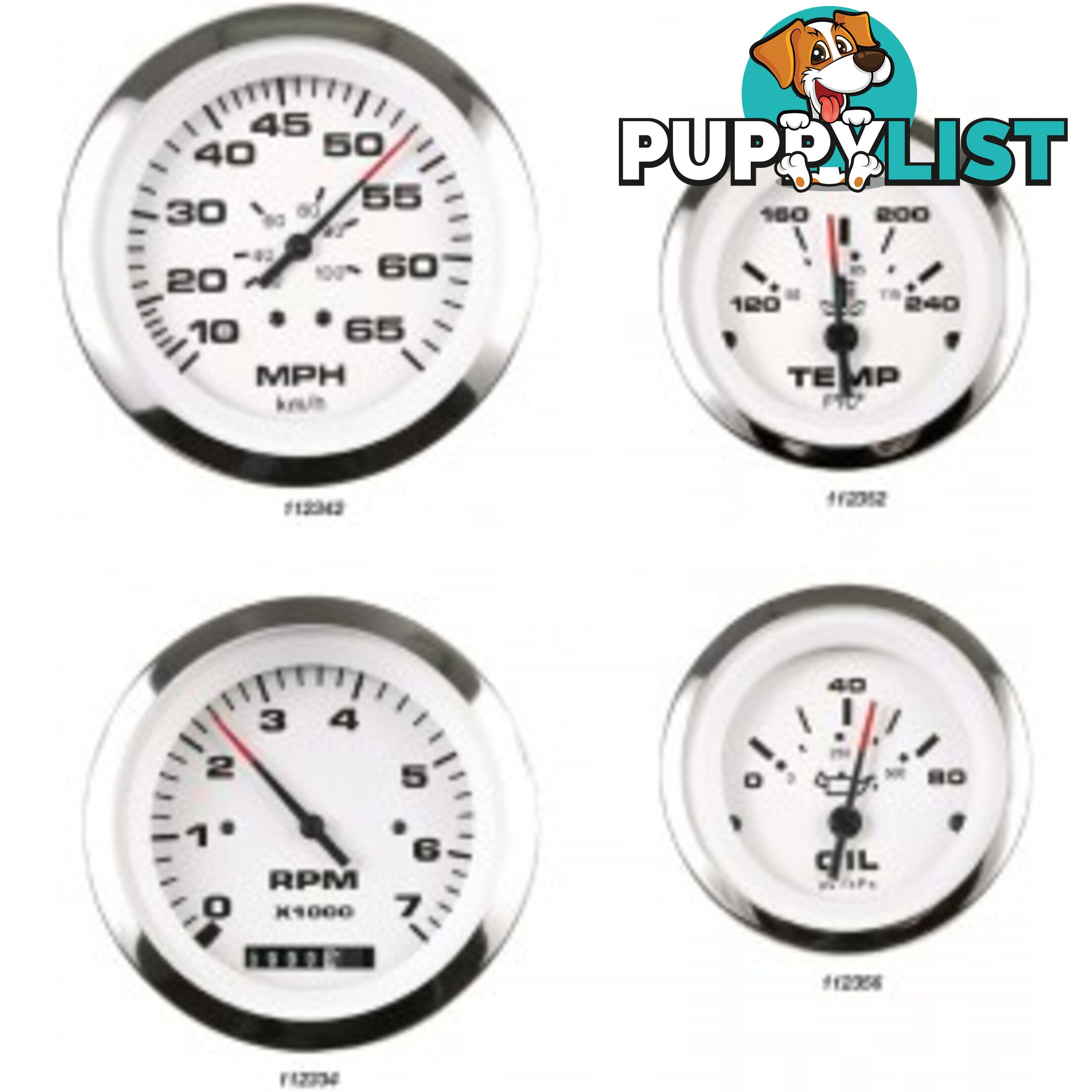 Veethree Instruments Lido Pro Domed Gauges - 112334 - Tacho 7000rpm c/w hourmeter - 112334