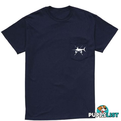 Swords &amp; Rods Pocket Tee - Navy - Fishworx SSPOCKETTEE-NAVY