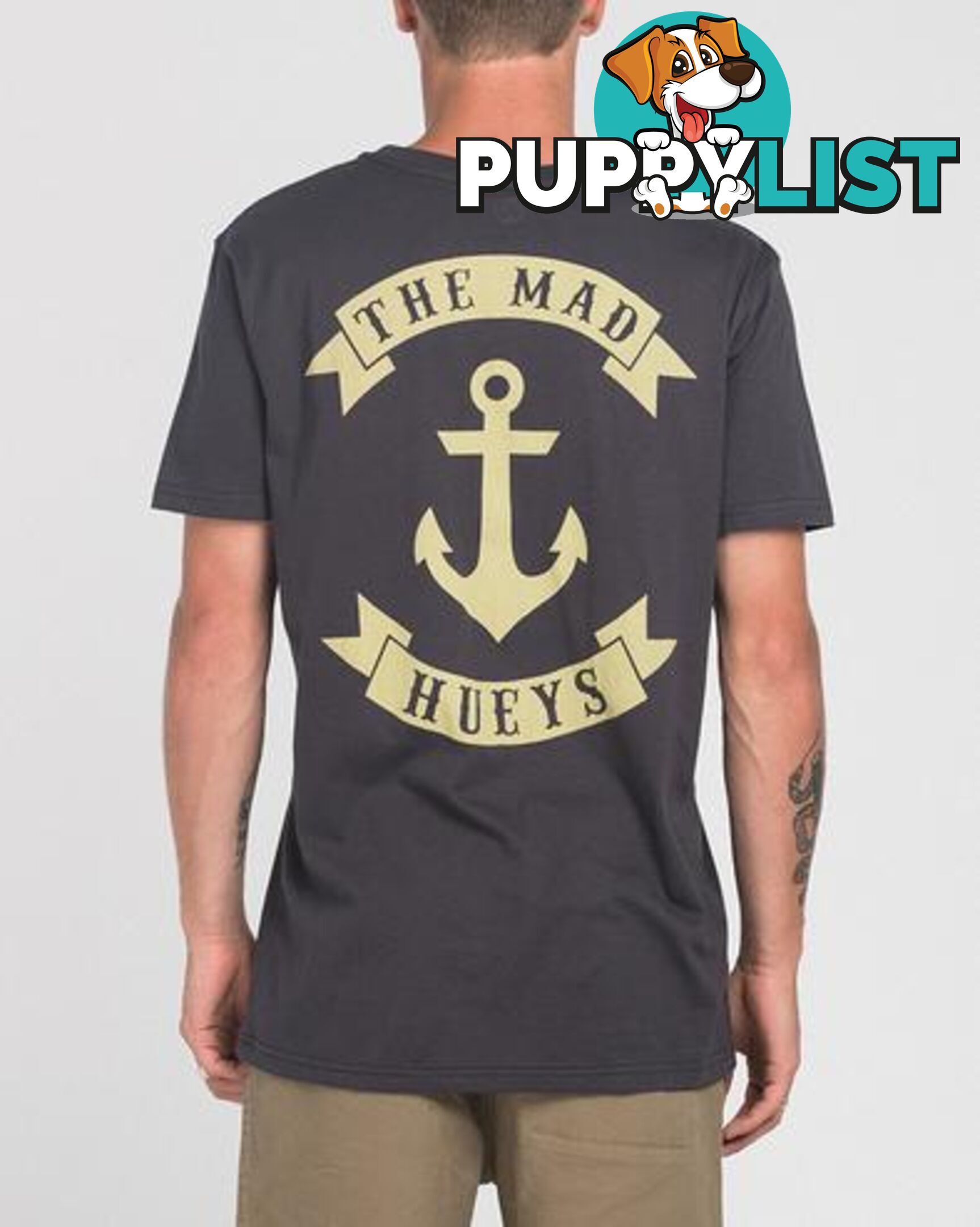 ANCHOR CASTAWAY SS TEE - ALMOST BLACK - X-Large - H418M01006-XL