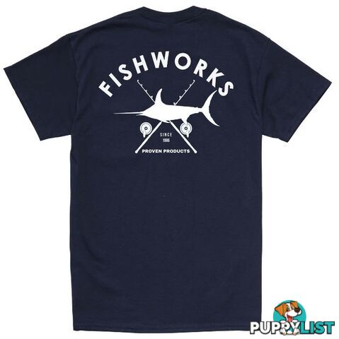 Swords &amp; Rods Pocket Tee - Navy - Large - SSPOCKETTEE-L-NAVY