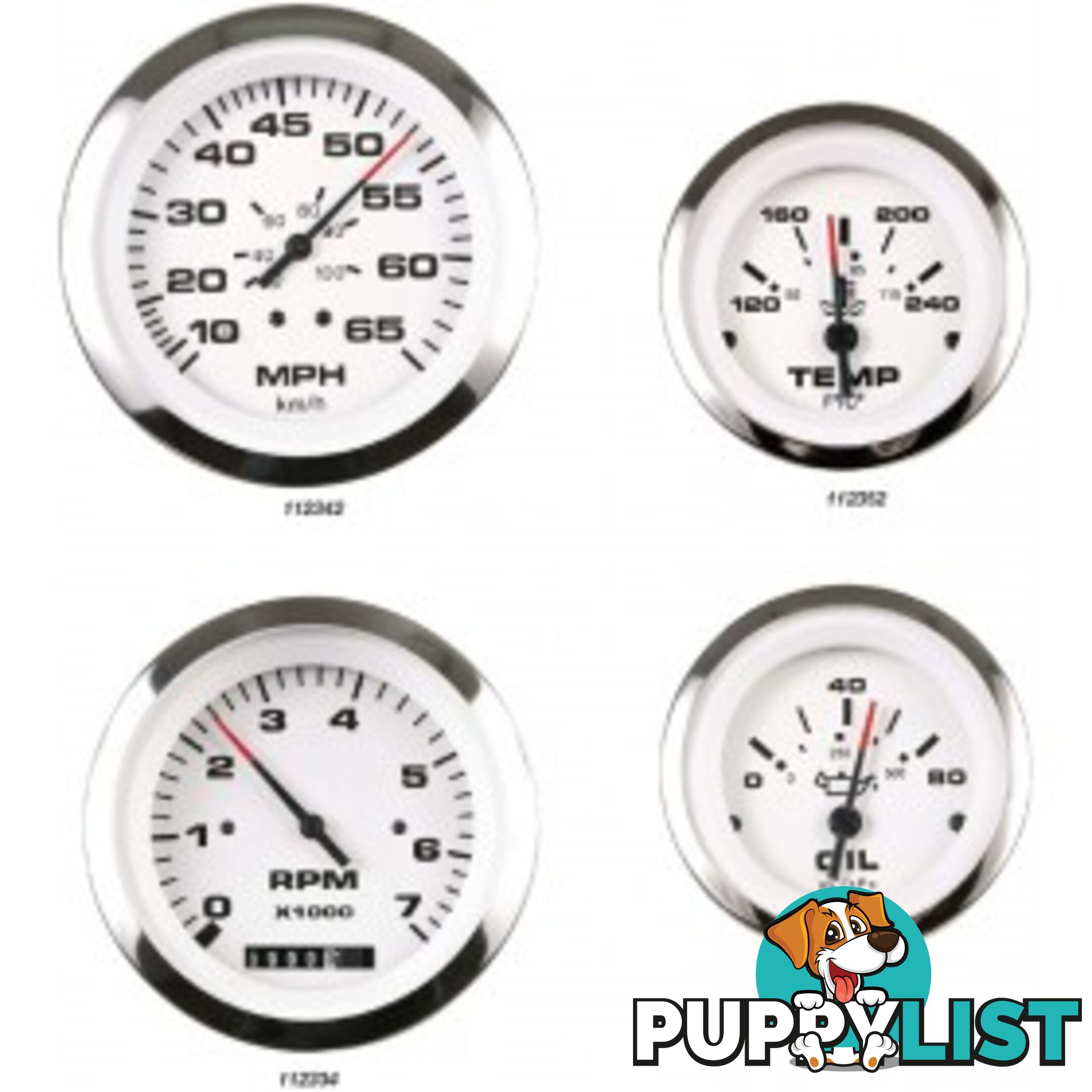 Veethree Instruments Lido Pro Domed Gauges - 112356 - Oil Pressure 0-80psi - 112356