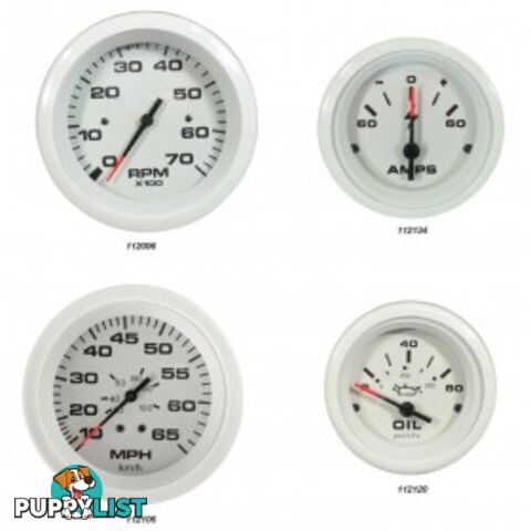 Veethree Instruments Arctic White Gauges - 112104 - Speedo Kit 35mph - 112104