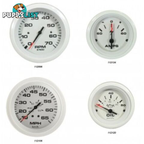 Veethree Instruments Arctic White Gauges - 112120 - Oil Pressure 0-80psi - 112120