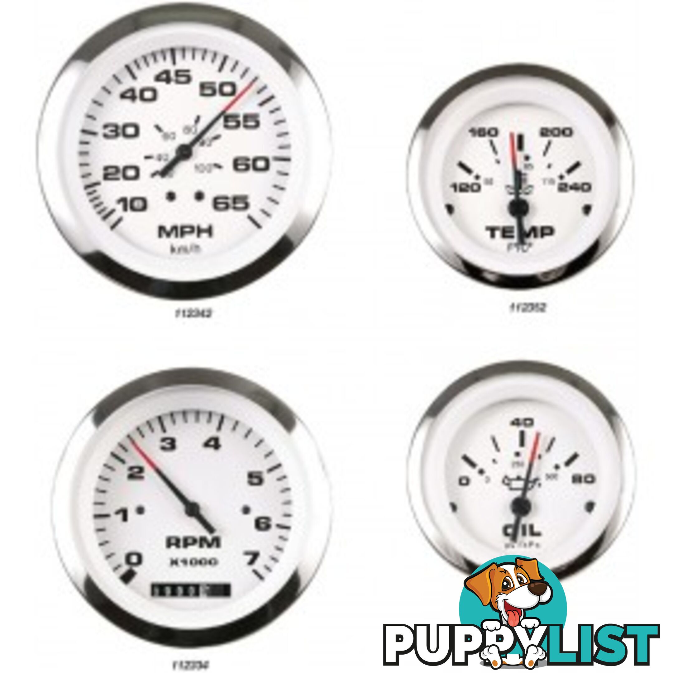 Veethree Instruments Lido Pro Domed Gauges - 112338 - Speedo Kit 35mph - 112338