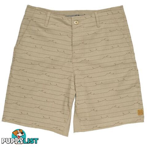 Stretch Clipperton - Khaki Heather Stripe Short - 38 - CLIPPERTON38-KHAKI