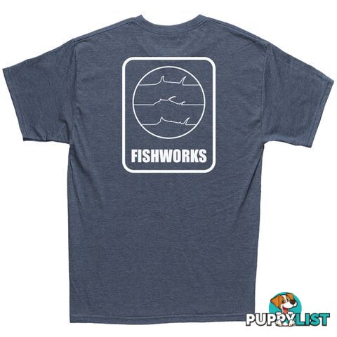 Fine Lines Tee - Navy - Fishworx SSFLTEE-NAVY