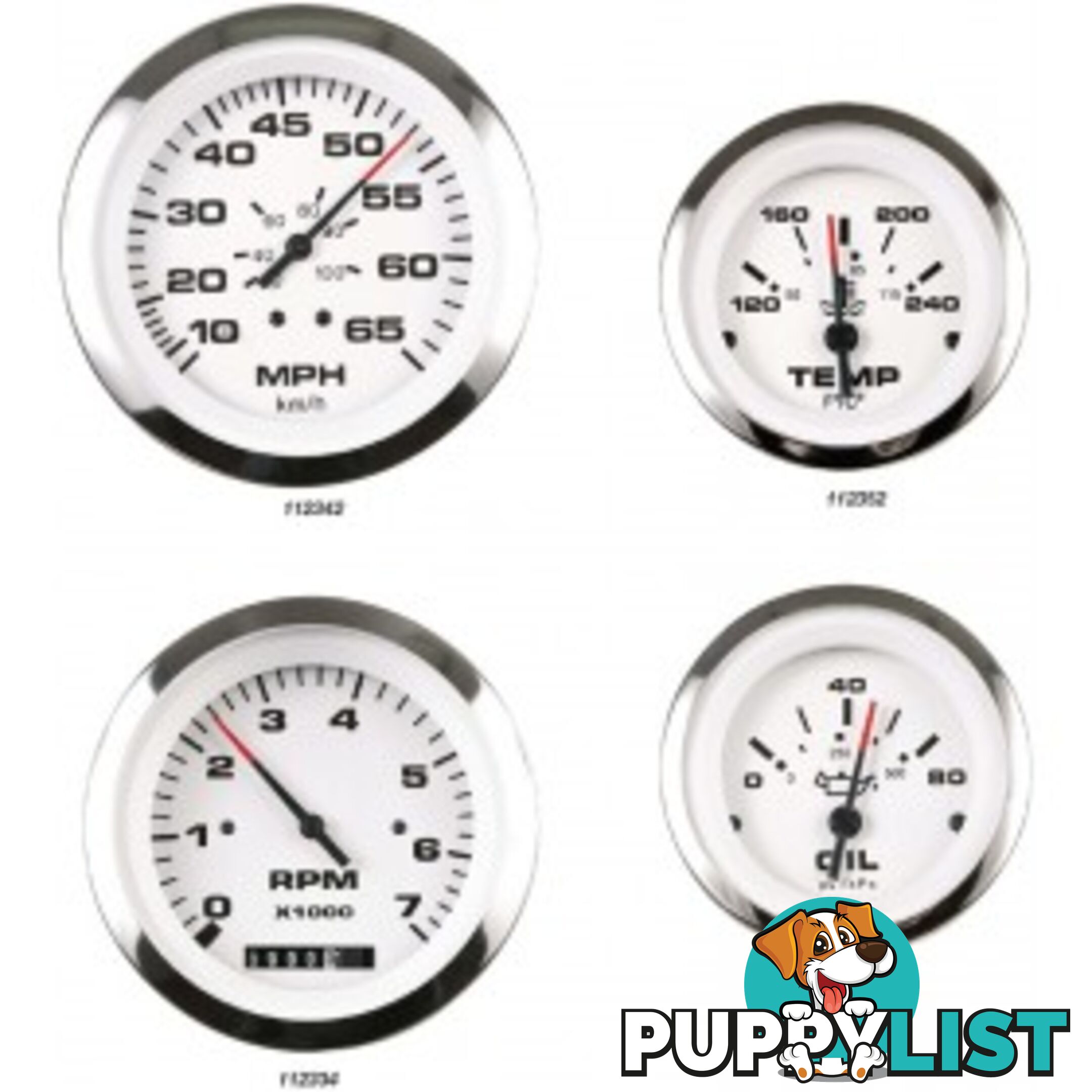 Veethree Instruments Lido Pro Domed Gauges - 112372 - Trim Gauge Mercury - 112372