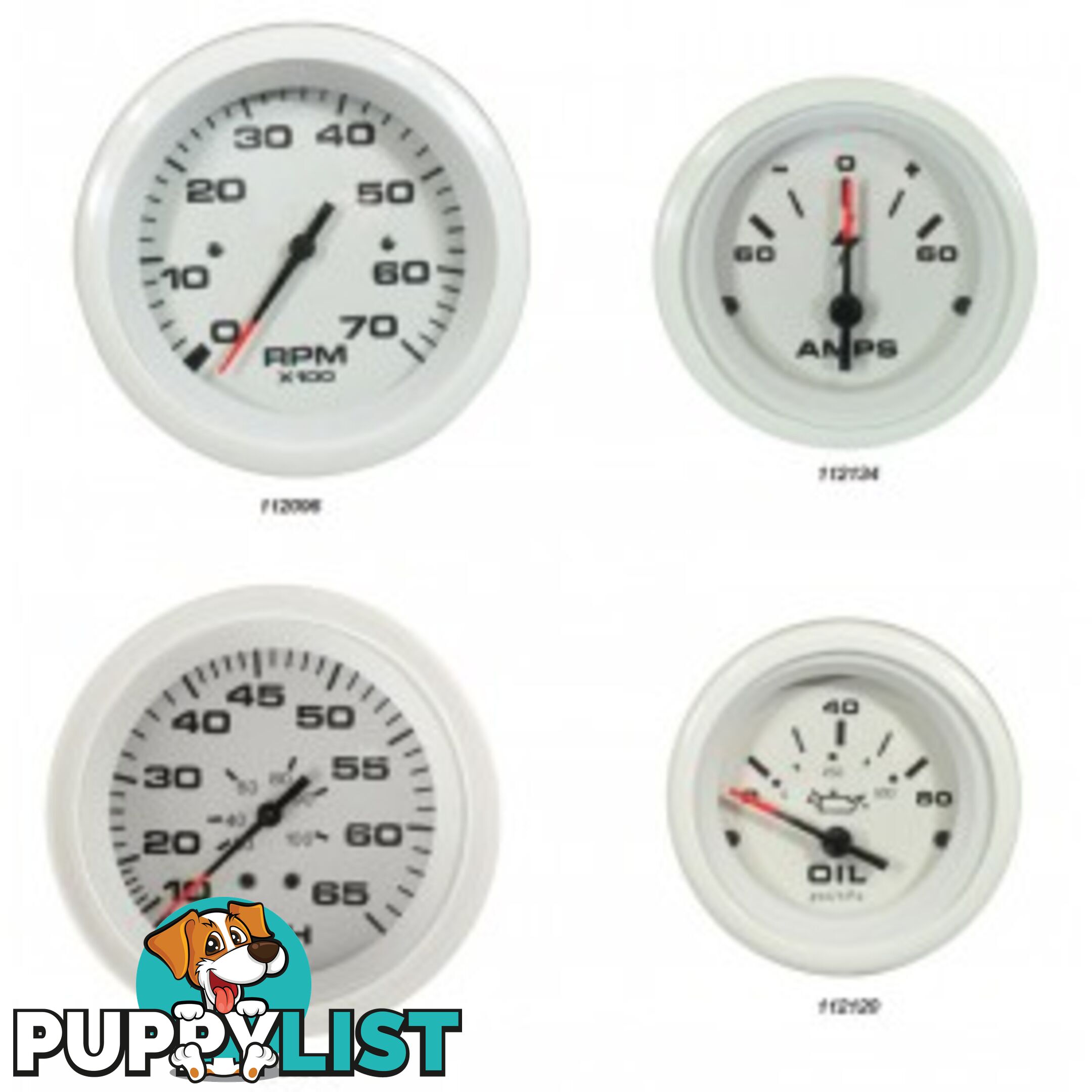 Veethree Instruments Arctic White Gauges - 112146 - Trim Gauge - Mercury - 112146