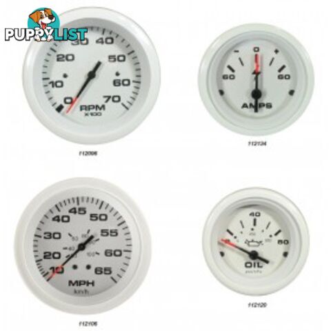 Veethree Instruments Arctic White Gauges - 112122 - Oil Pressure 0-100psi - 112122