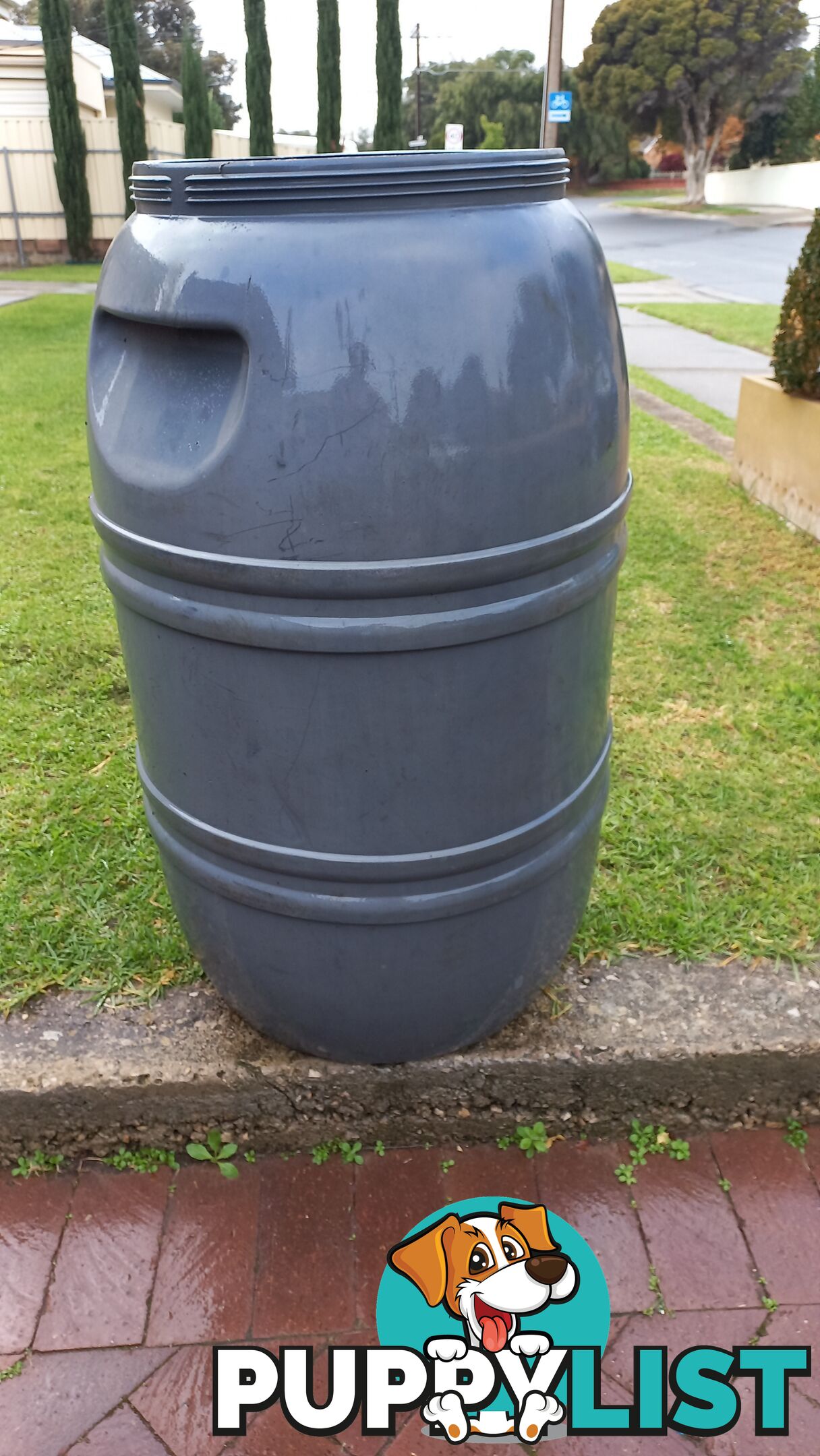 Grey/Black Plastic 200 Litre Drum