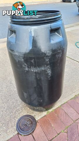 Grey/Black Plastic 200 Litre Drum