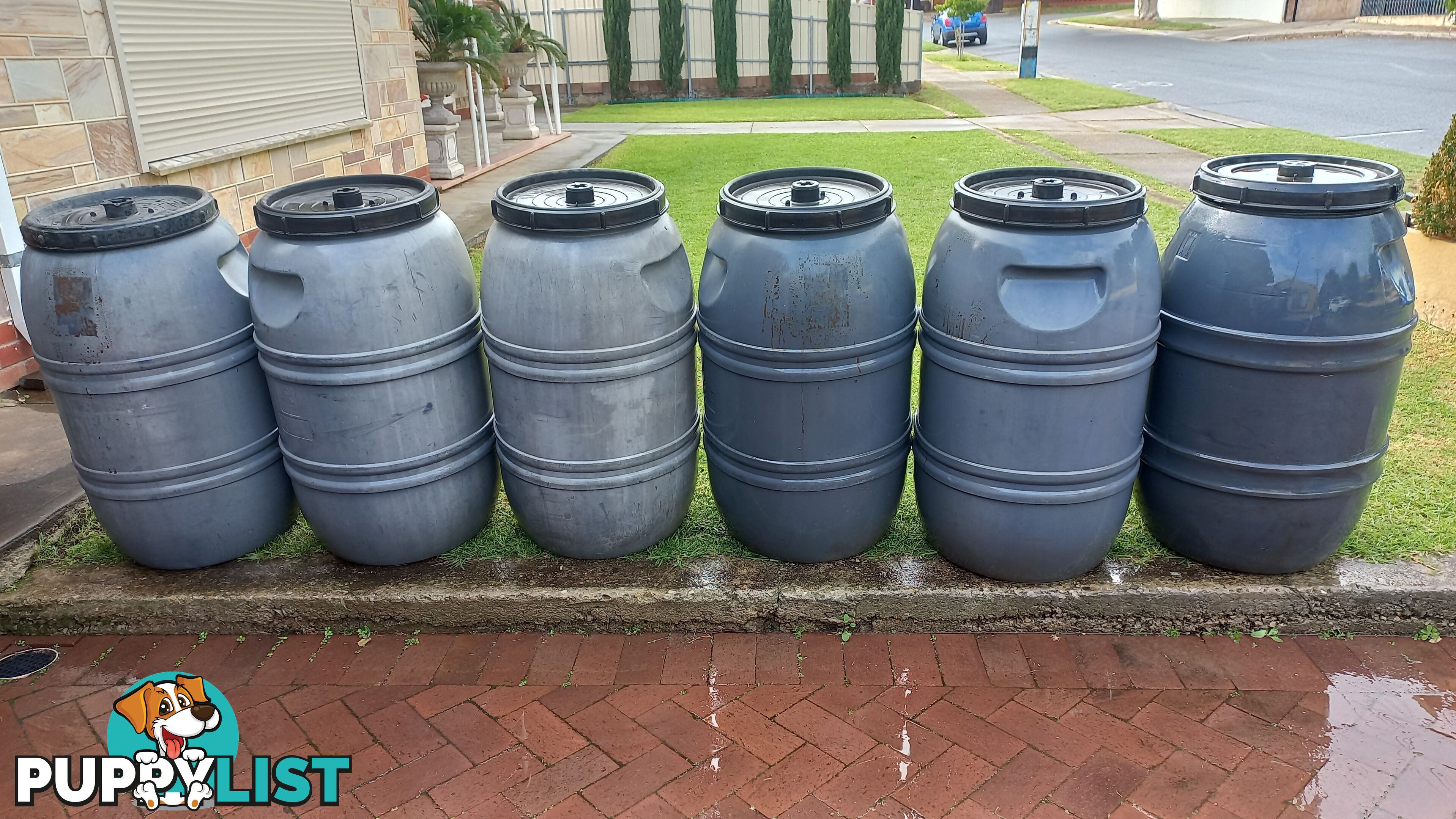 Grey/Black Plastic 200 Litre Drum