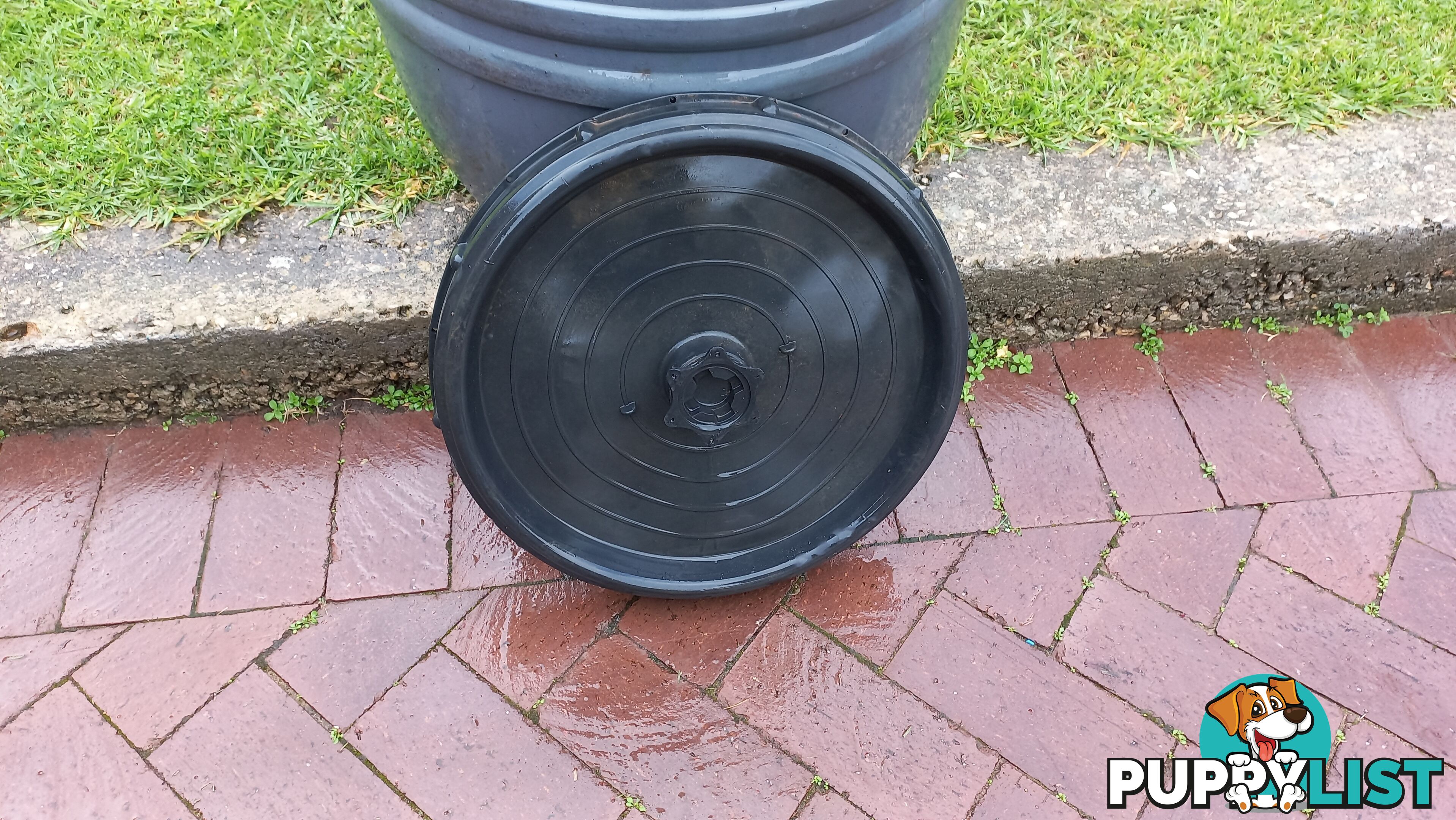 Grey/Black Plastic 200 Litre Drum