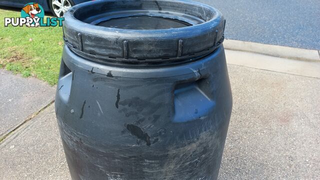 Grey/Black Plastic 200 Litre Drum