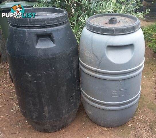 Grey/Black Plastic 200 Litre Drum